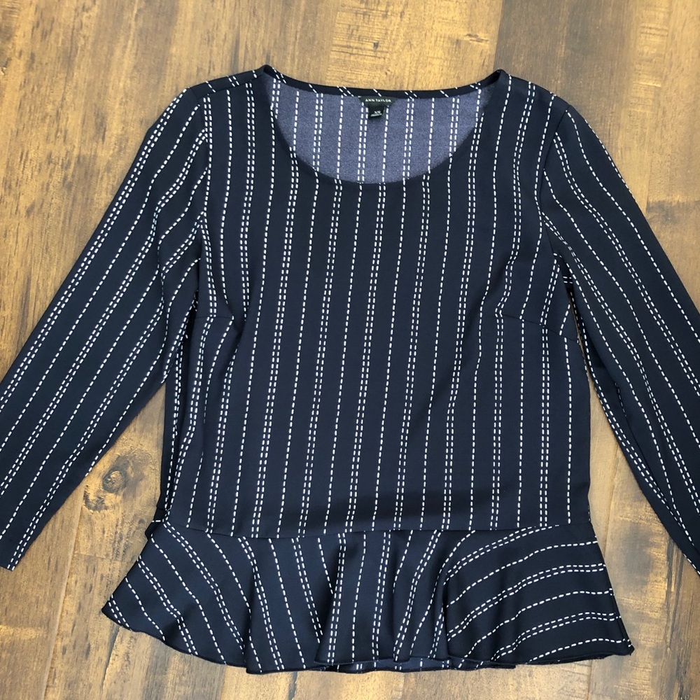 Ann Taylor Dashing Stripe Patterned Dress Shirt
